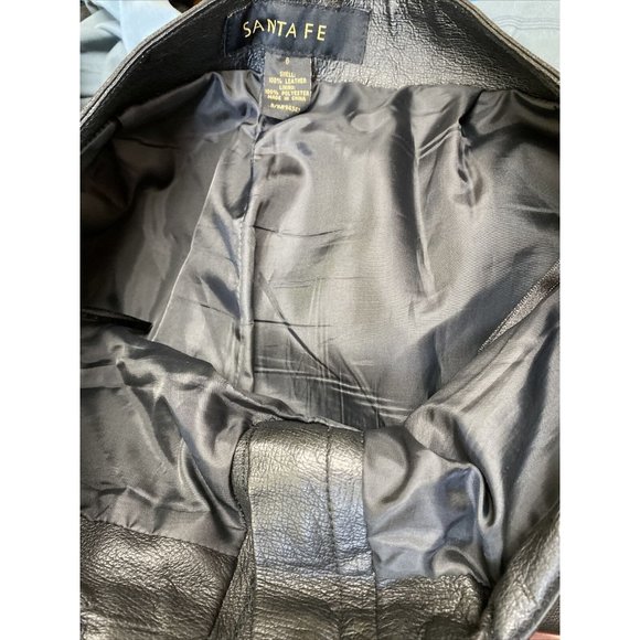 Santa Fe women's 100% leather pants black lined straight size 6 - Picture 7 of 10